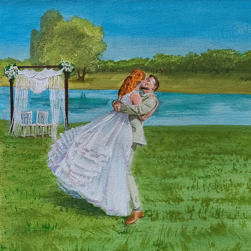 Hochzeitsmalerei von Sabine Koschier Hochzeitsportrait